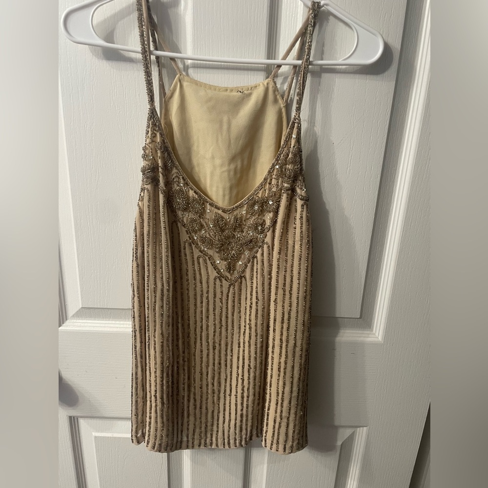 Ralph Lauren Silk Beaded strappy top